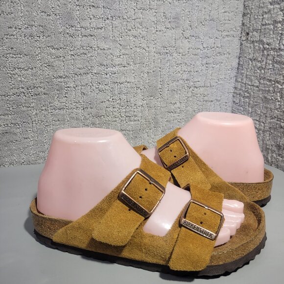 Birkenstock Arizona Unisex Size US L6 M4 Mink Suede Leather Soft Footbed Sandals - Picture 12 of 16